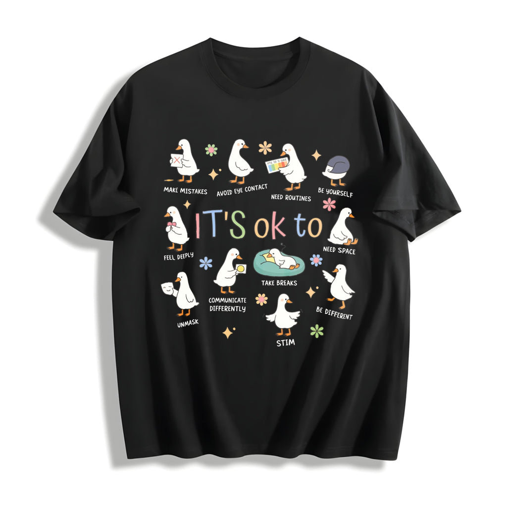 It's Ok To Be Different Autism Goose Cotton T-Shirt product image 1