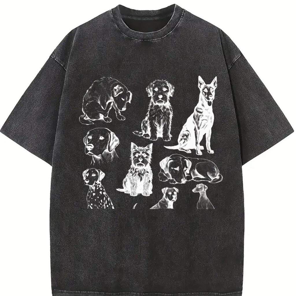 Dogs 90s Tattoo Vintage Washed T-Shirt product image 2