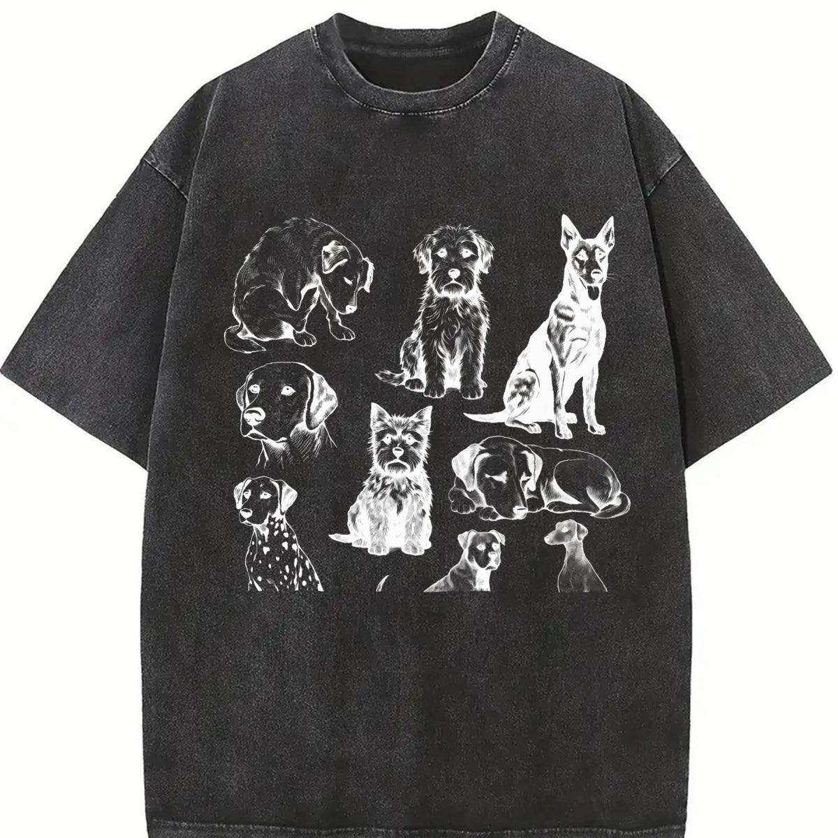 Dogs 90s Tattoo Vintage Washed T-Shirt product image 2
