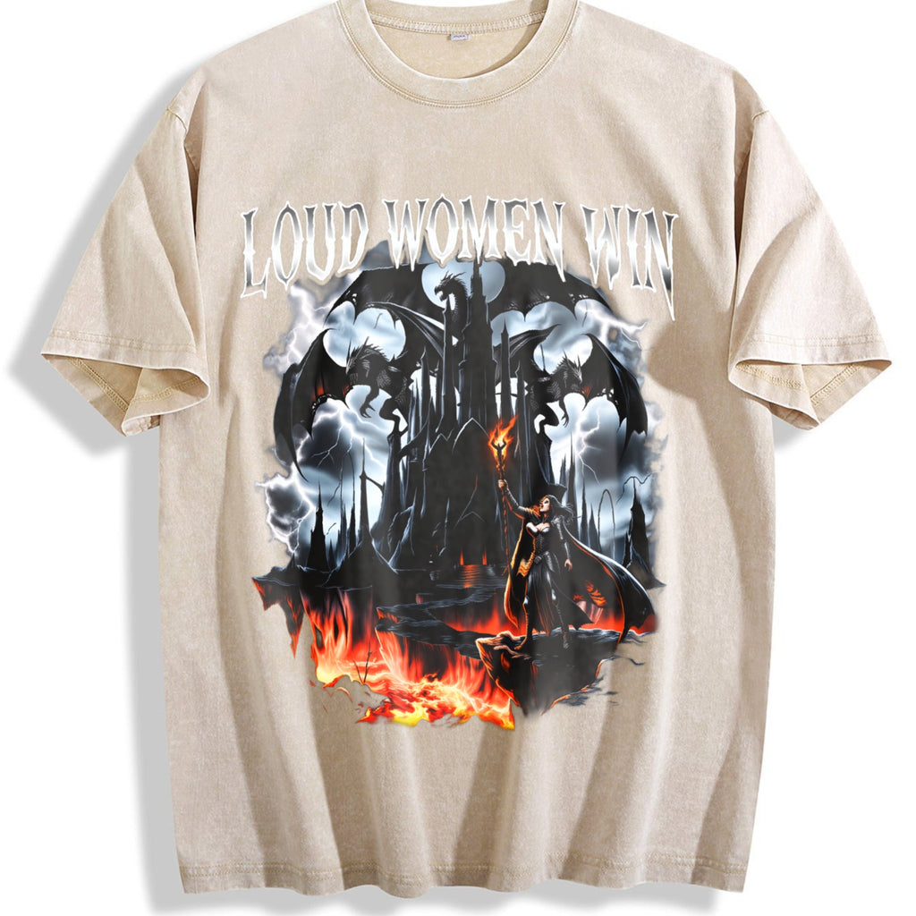 Loud Win Dragon 90s Vintage Washed T-Shirt product image 1