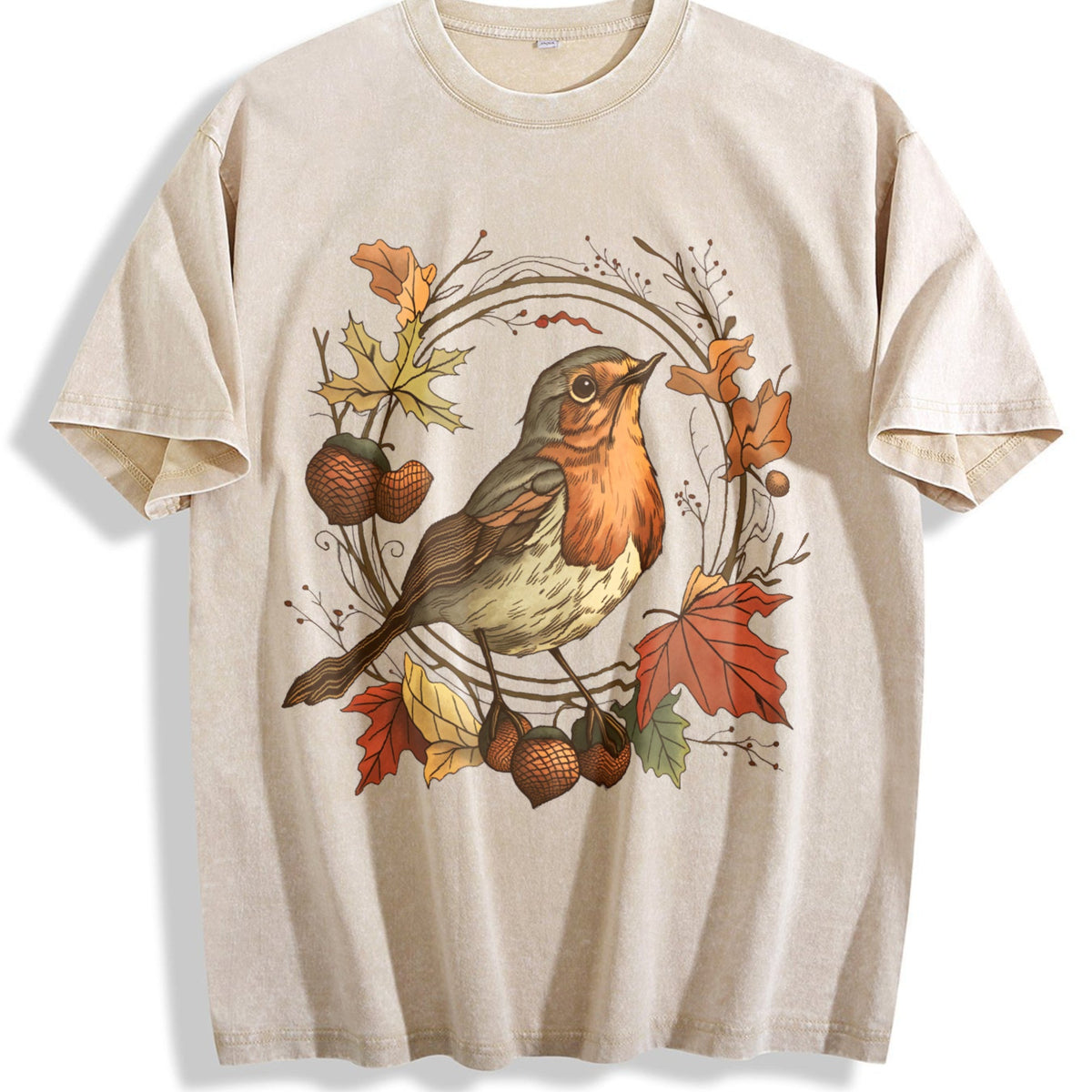 Autumn Bird Vintage Washed T-Shirt product image 1