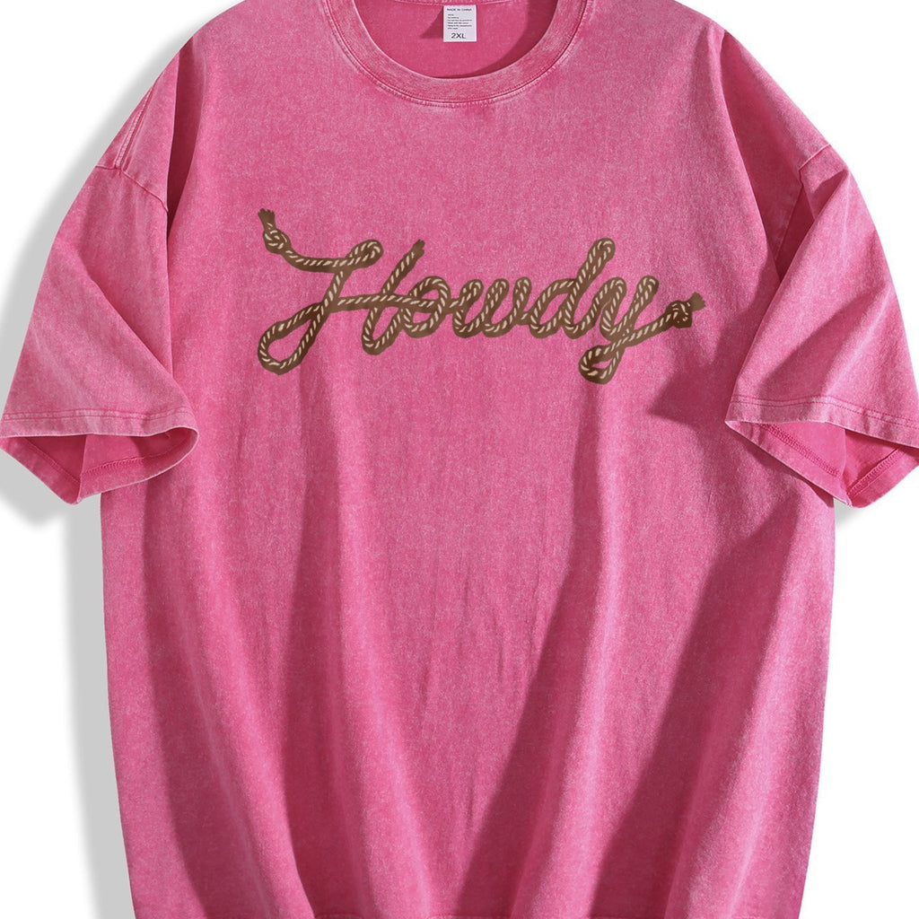 Howdy Rope Script Vintage Washed T-Shirt product image 5