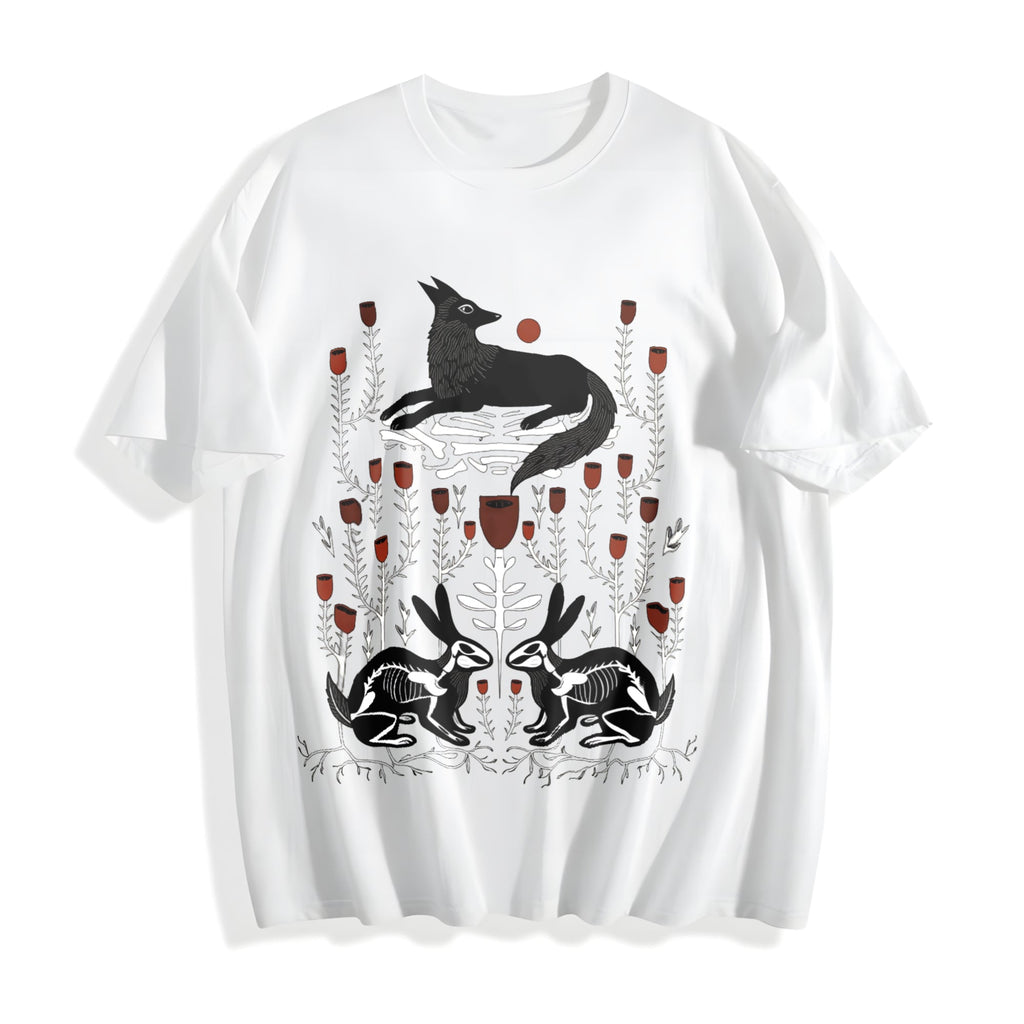Summer Fantasy Mysterious Floral Fox Skull Rabbit One-piece product image 2