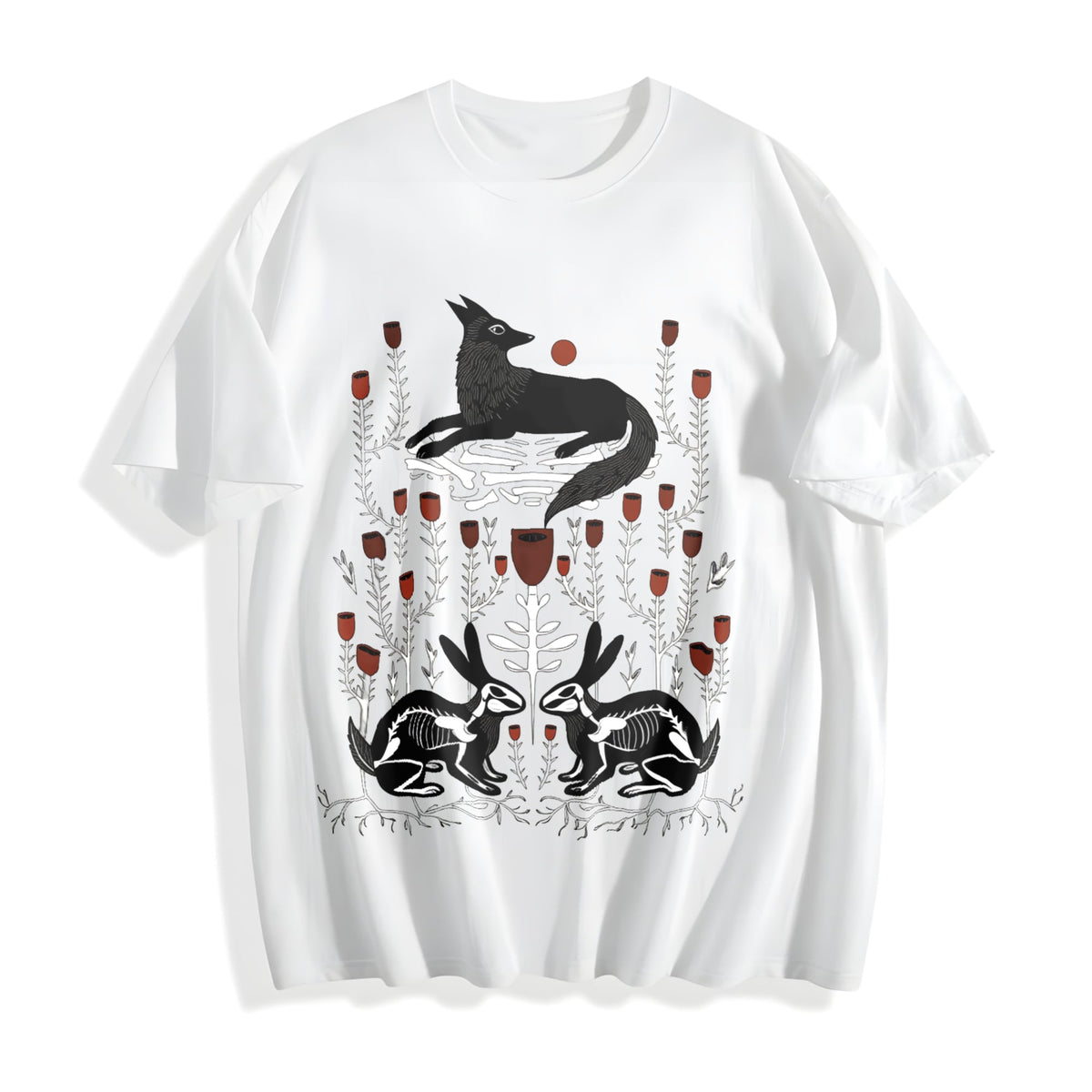 Summer Fantasy Mysterious Floral Fox Skull Rabbit One-piece product image 2