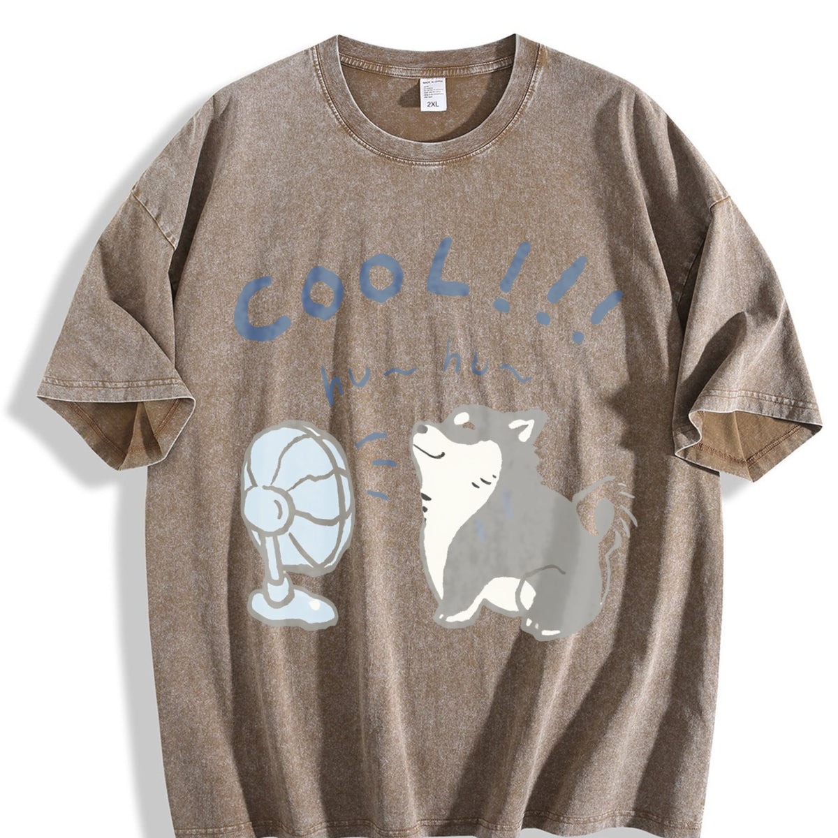 Cool Husky with a Fan Vintage Washed T-Shirt product image 3