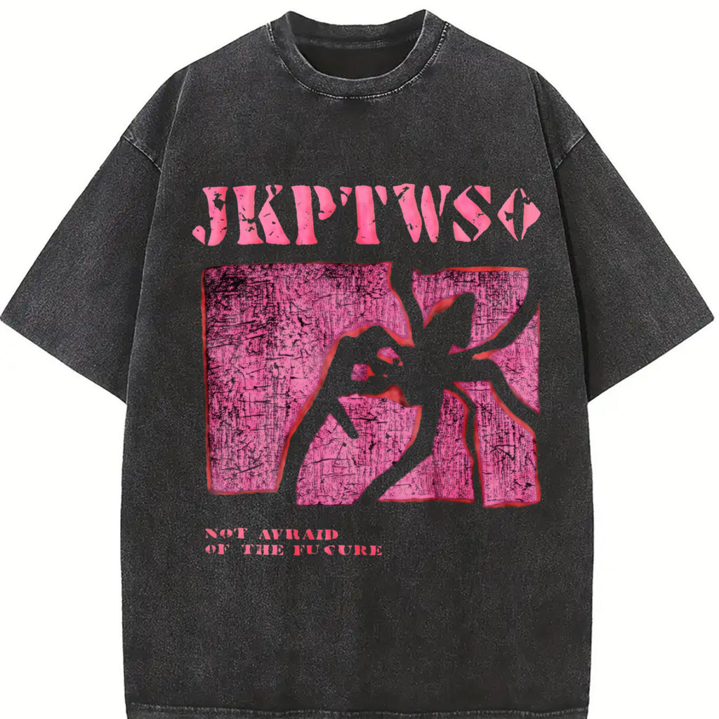 Pink Battle Illustration Vintage Washed T-Shirt product image 2