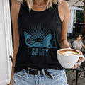 Salt I-shaped - Vibrant Red With Teal Lettering Women's Tank Top