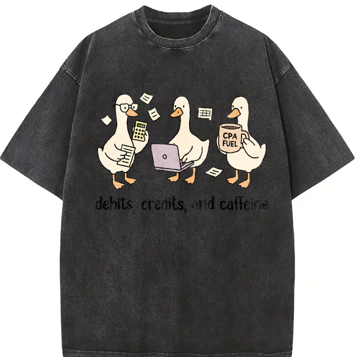 Funny Accountant Goose Vintage Washed T-Shirt product image 2