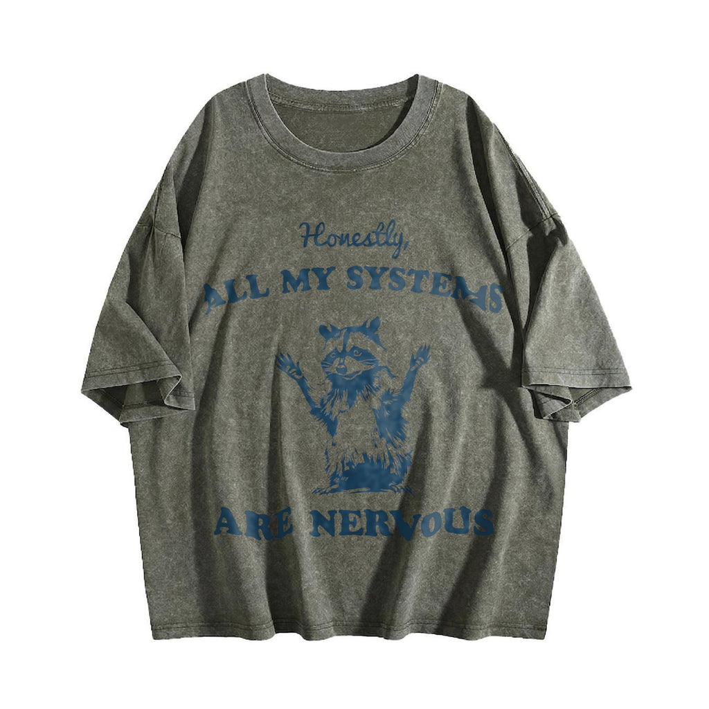 Honestly All My Systems Are Nervous Vintage Washed T-Shirt product image 4