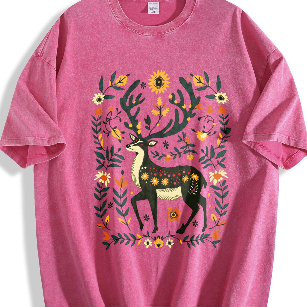 Bohemian Folk Art - Vibrant Deer & Floral Vintage Washed product image 7