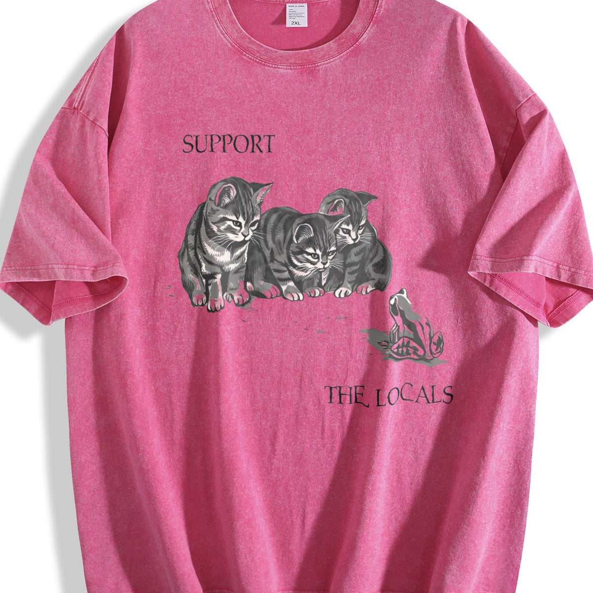 Kitten And Frog Vintage Washed T-Shirt product image 7