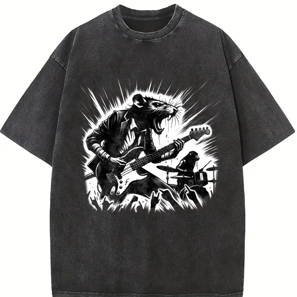 Crazy Rocker Rat 90s Vintage Washed T-Shirt product image 2