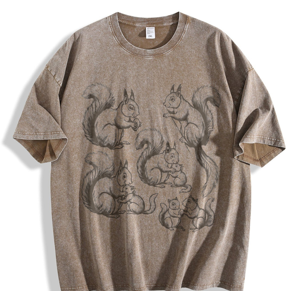 Squirrel 90s Tattoo Vintage Washed T-Shirt product image 3