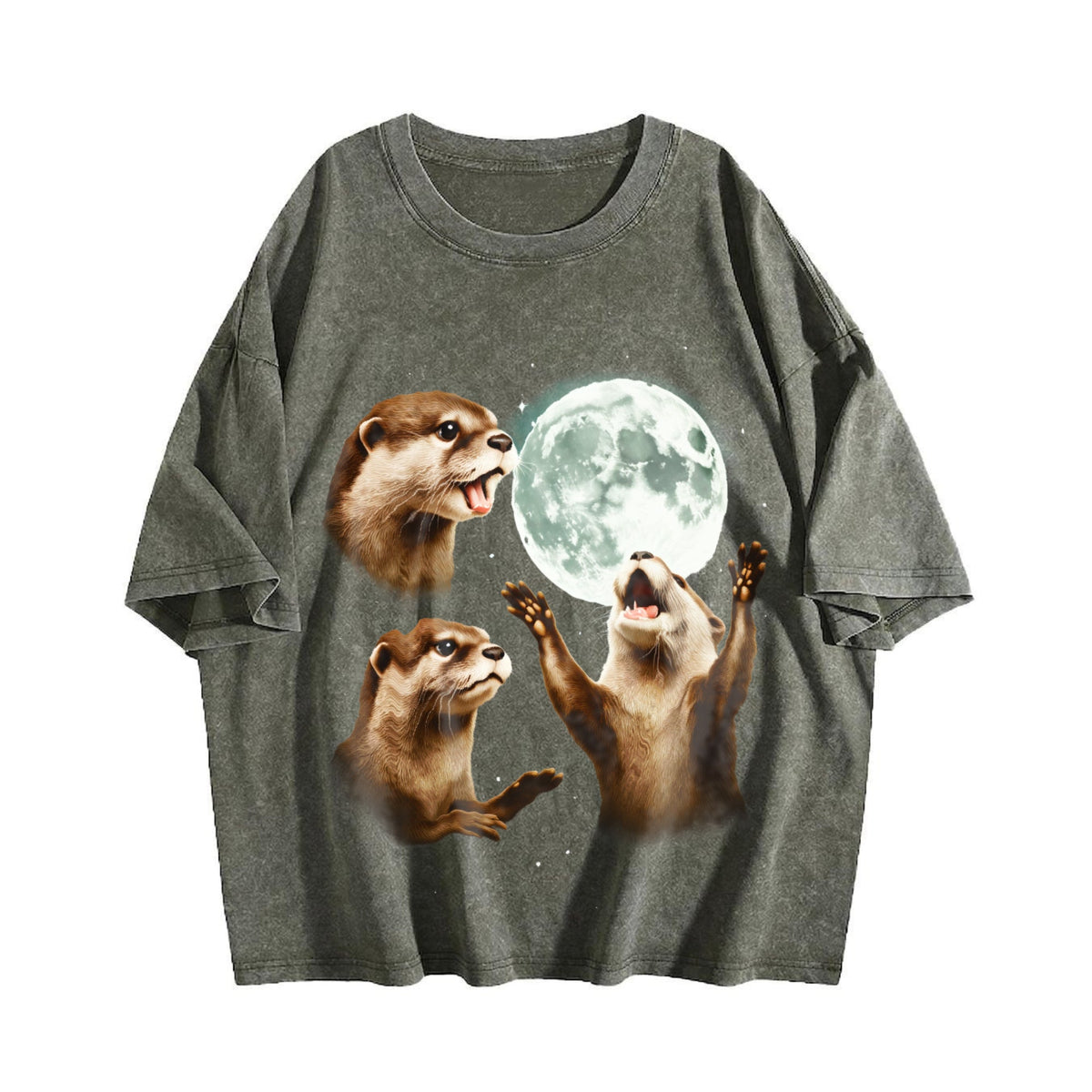 Three Otters Moon 90s Vintage Washed T-Shirt product image 4
