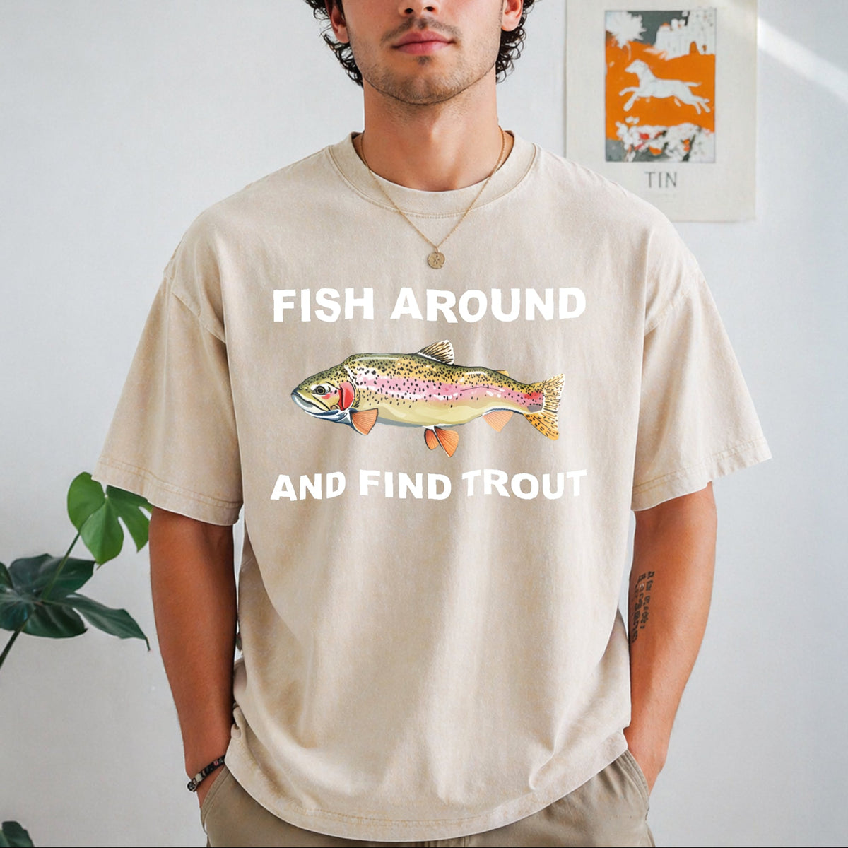 Fish Around And Find Trout Vintage Washed T-Shirt product image 1