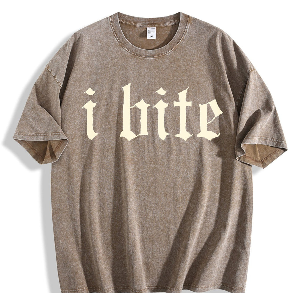 Gothic 'i Bite' - Dark Gray Vintage Washed T-Shirt product image 3
