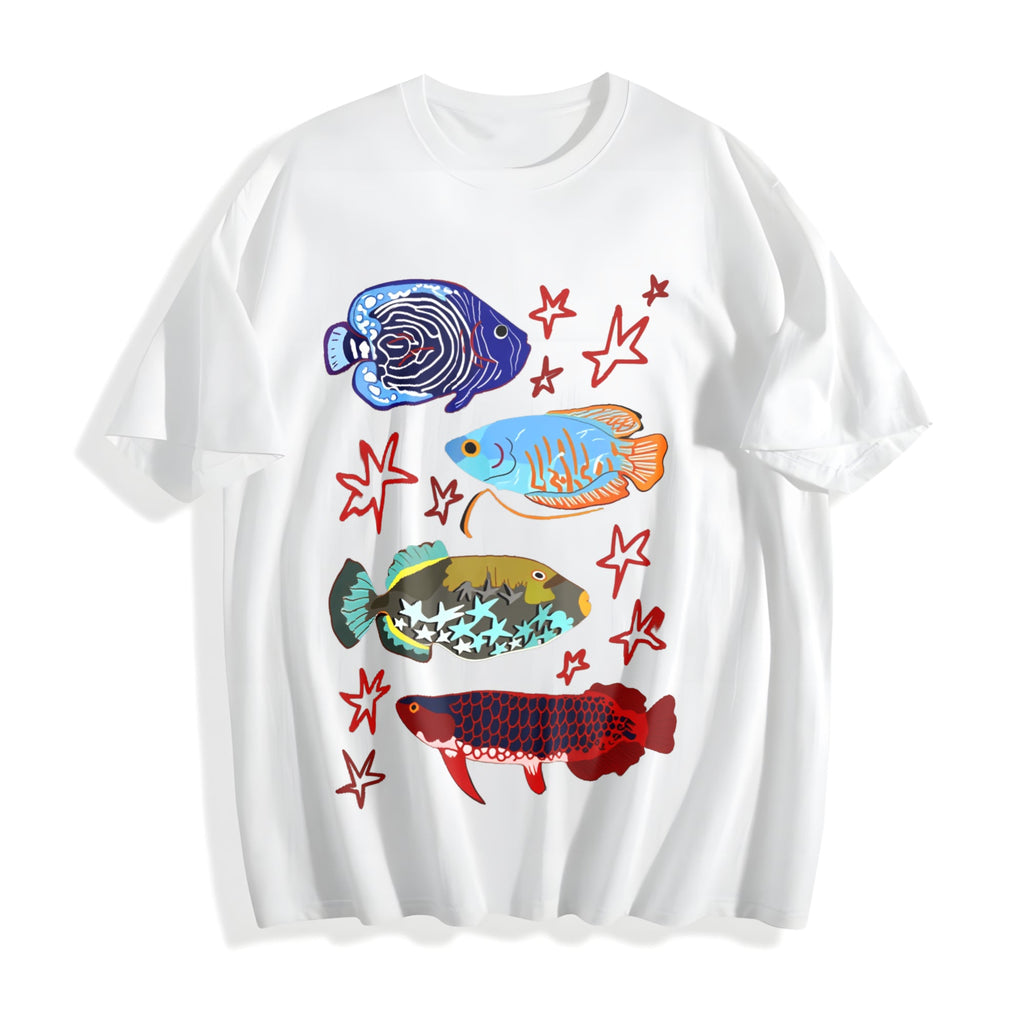 Fish Leaping Over The Dragon Gate Cotton T-Shirt product image 2