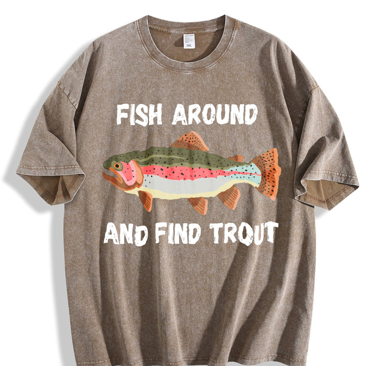 Fish Around And Find Trout Funny Fishing Lover Vintage product image 3