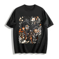 Summer : Fantasy Black Dragon Gentle Floral Cotton T-Shirt product image 1