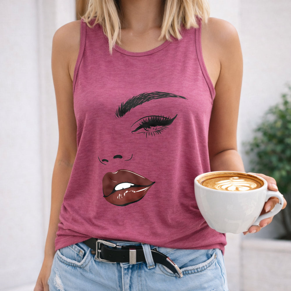 A Cartoon In Profile Women's Tank Top