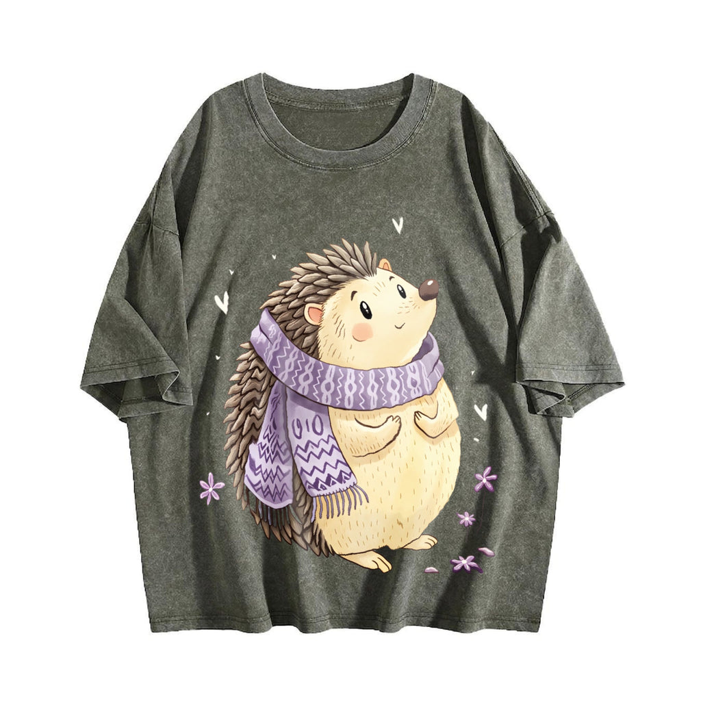 Scarf & Hedgehog Vintage Washed T-Shirt product image 4