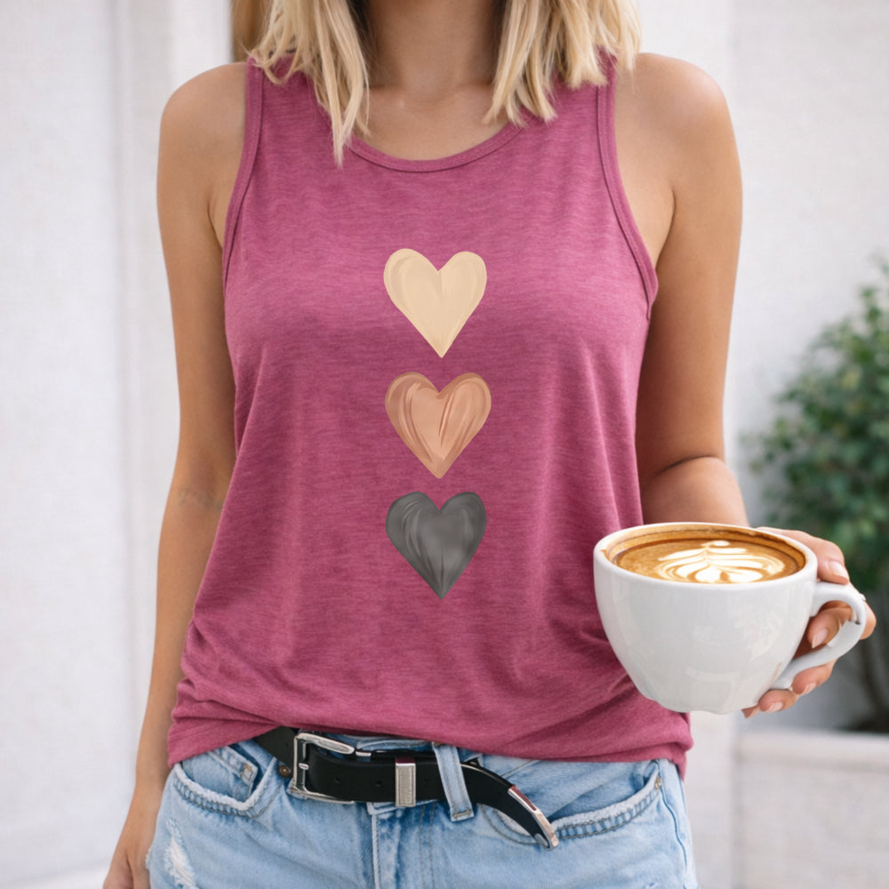 Neutral Heart Stack Women's Tank Top