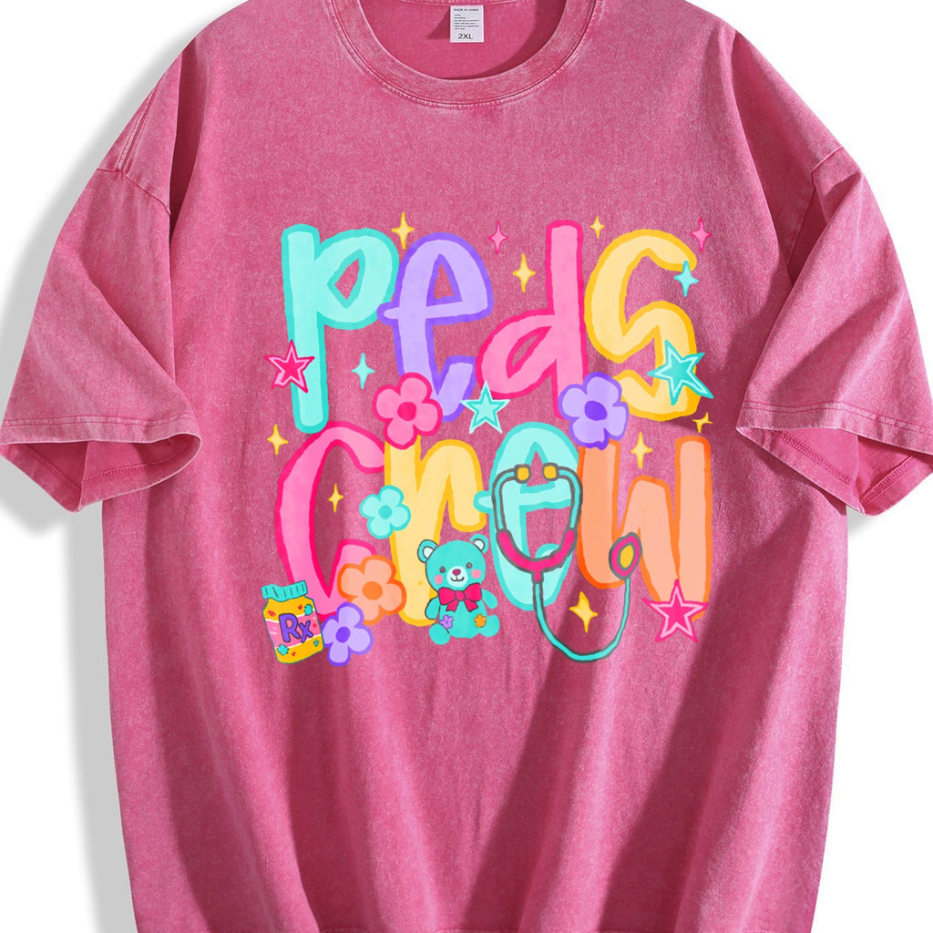 Cute Pediatric Crew For Nurse Vintage Washed T-Shirt product image 5