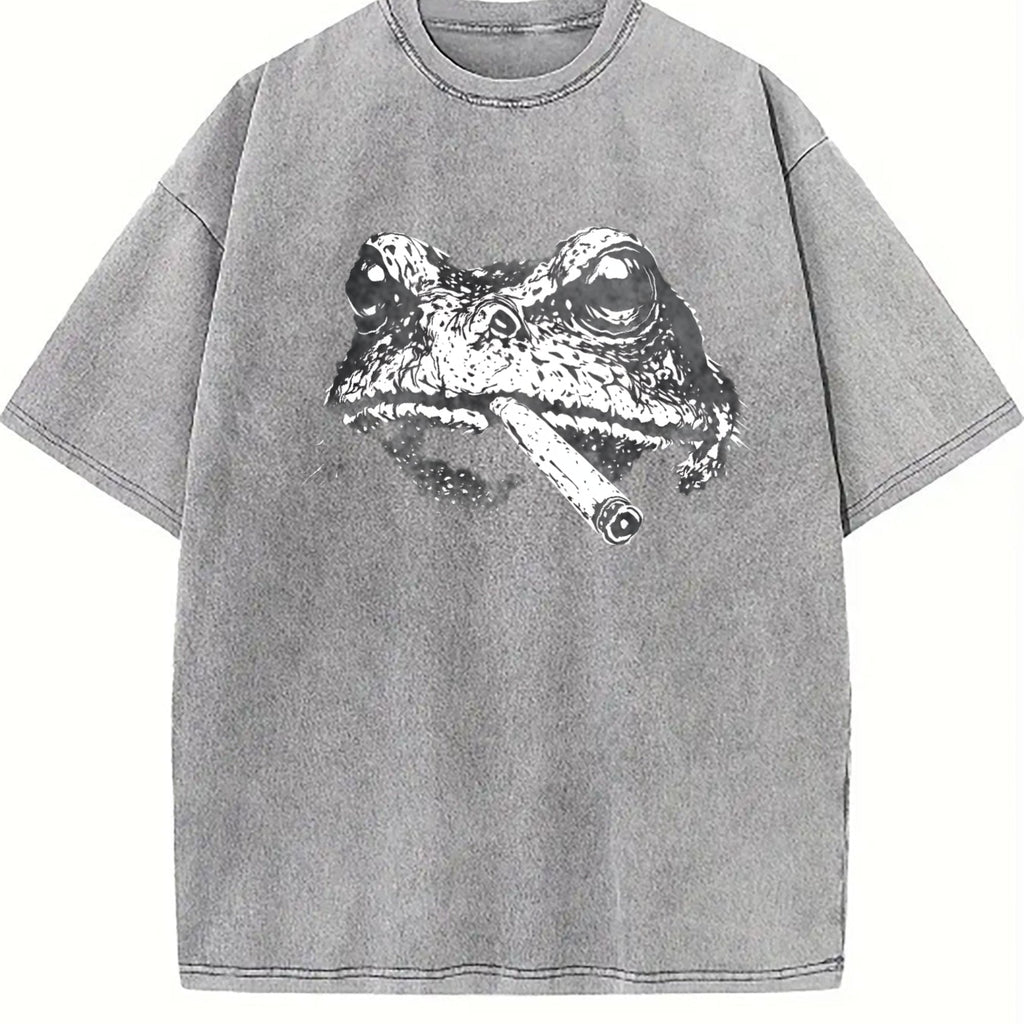 Smoking Frog Meme Vintage Washed T-Shirt product image 5