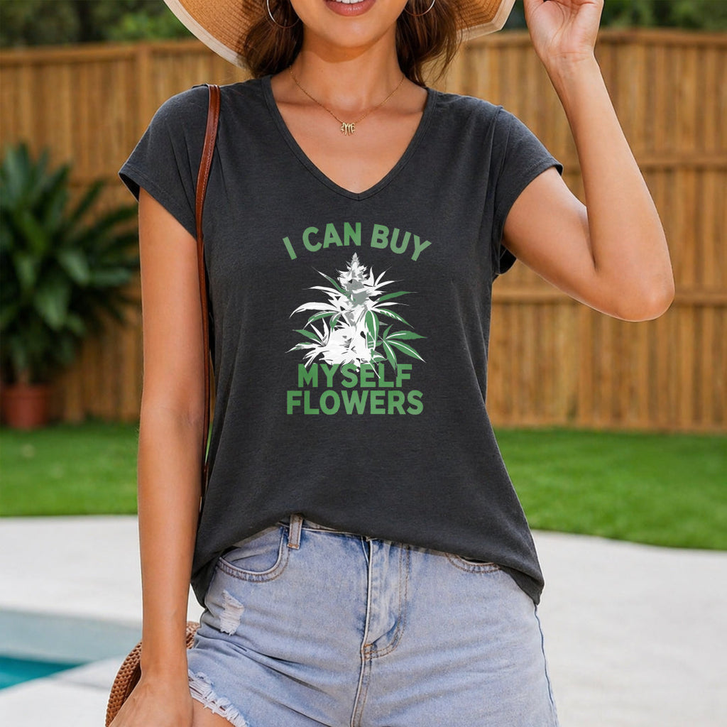 I Can Buy Myself Flowers Women's V-Neck Tank Top