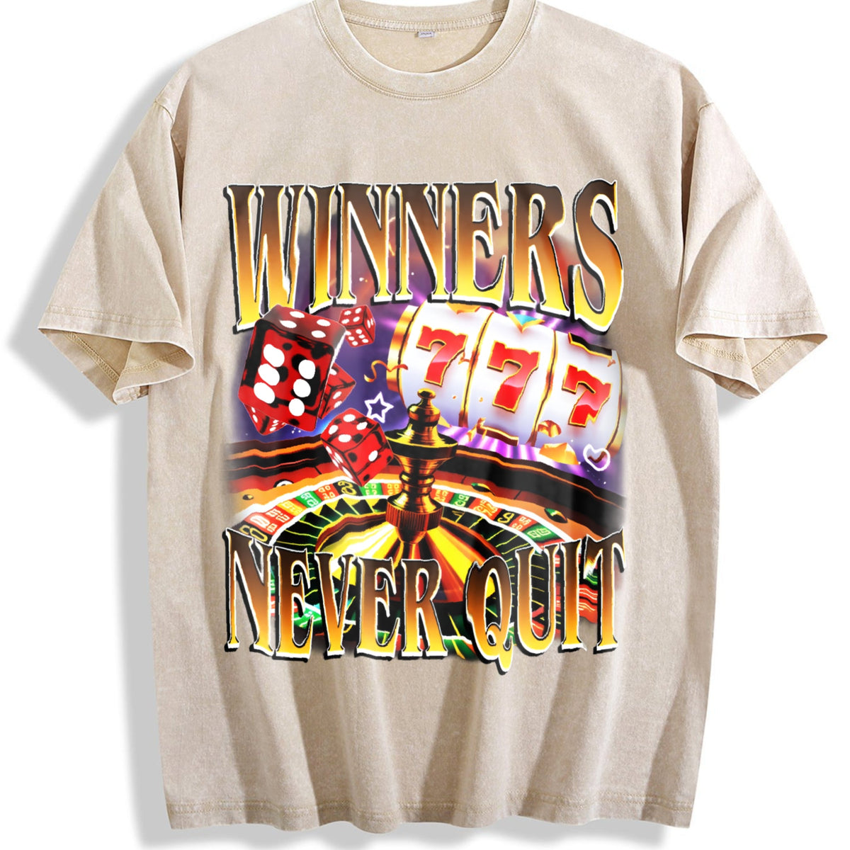 Winners Never Quit Funny Gambling Bootleg Vintage Washed product image 1