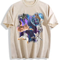 Cats Floating In Galaxy 90s Vintage Washed T-Shirt product image 1