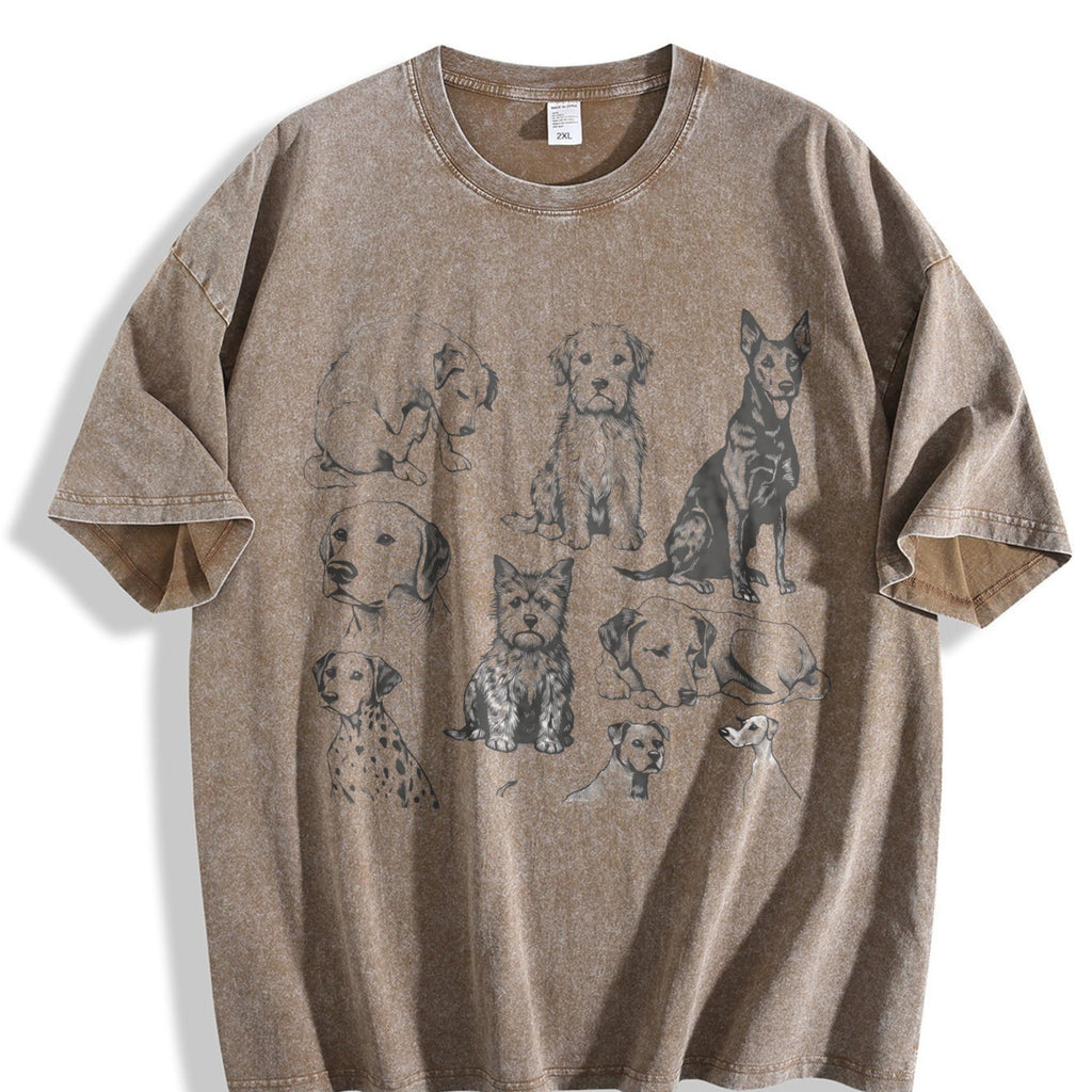Dogs 90s Tattoo Vintage Washed T-Shirt product image 3