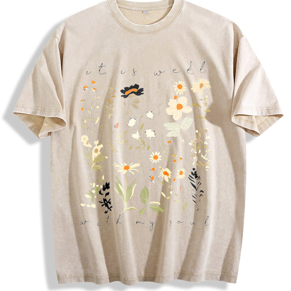 It Is Well With My Soul Floral - Vintage Washed T-Shirt product image 1