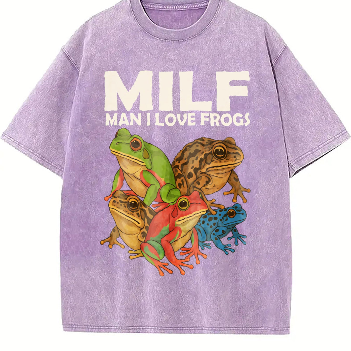 Milf Man I Love Frogs 90s Vintage Washed T-Shirt product image 6
