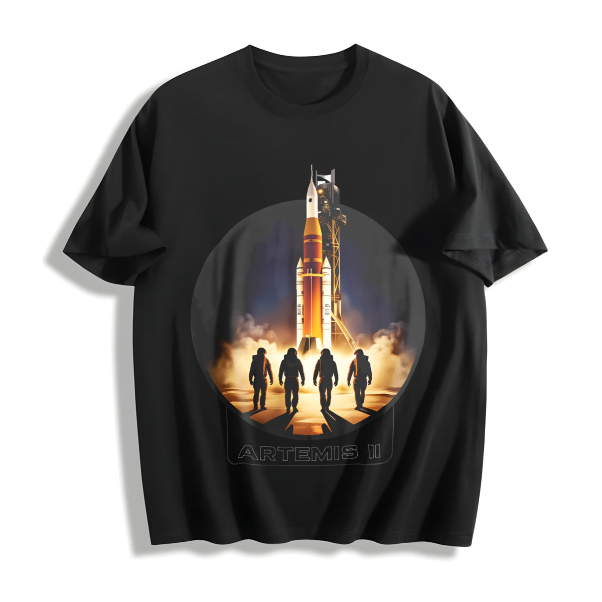 Nasa Artemis Ii Sls Rocket Launch Astronaut Silhouette Boxy product image 1