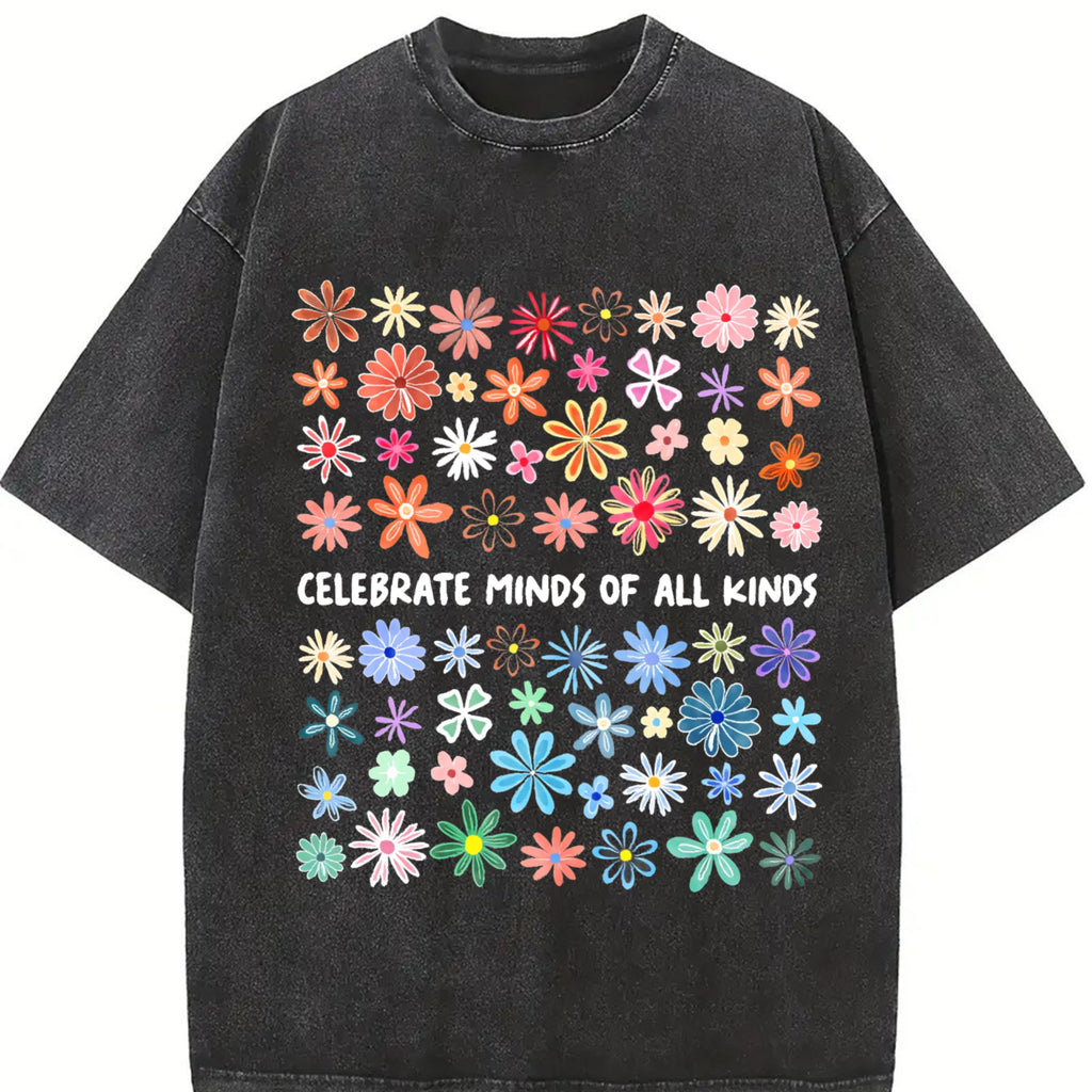 Celebrate Minds Of All Kinds Vintage Washed T-Shirt product image 2