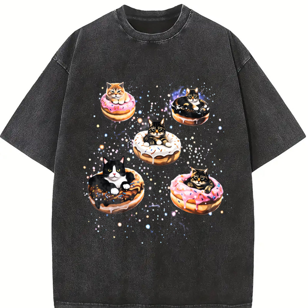 Cat Donut 90s Vintage Washed T-Shirt product image 2