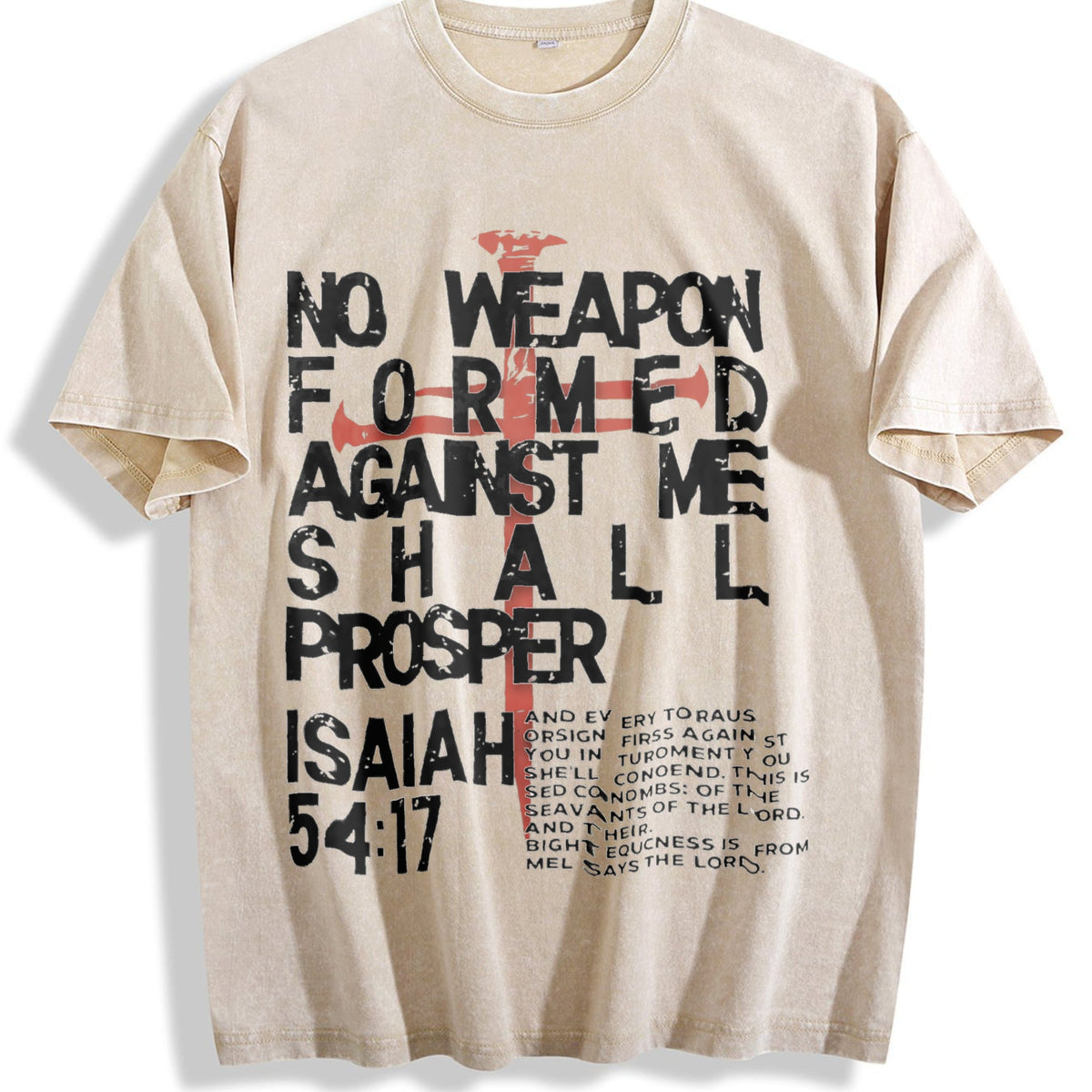 No Weapon Christian Vintage Washed T-Shirt product image 1