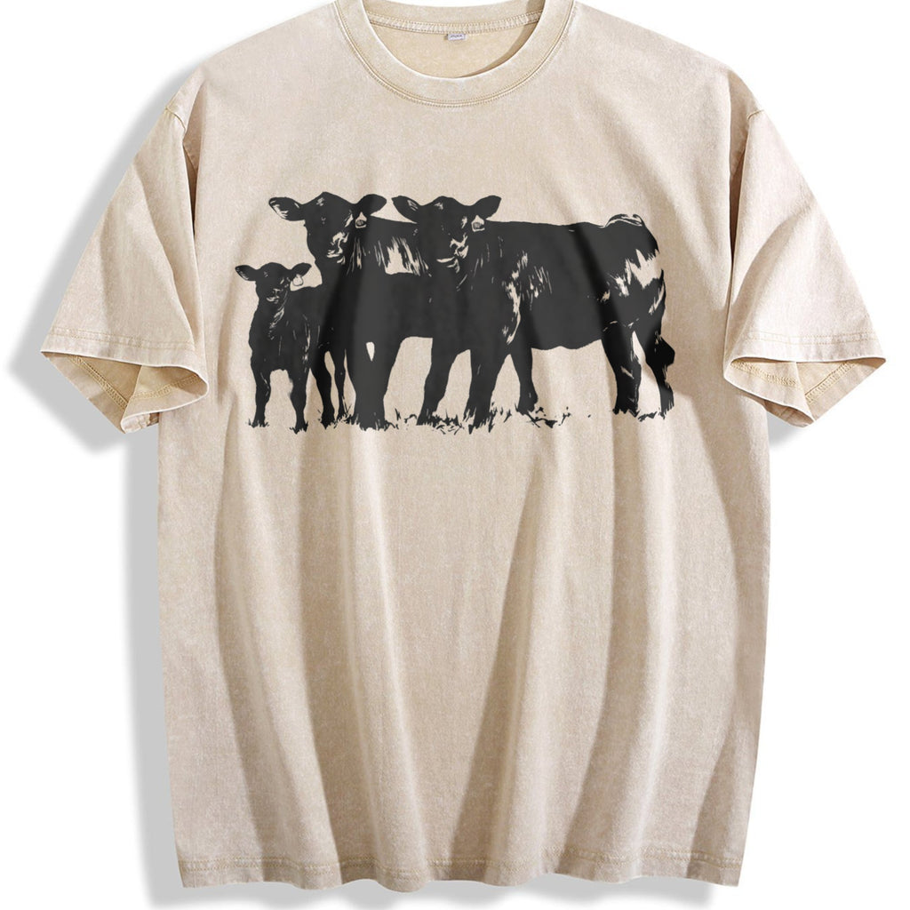 Cute Cow Vintage Washed T-Shirt product image 1