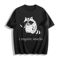 I Require Snacks Raccoon Cotton T-Shirt product image 1