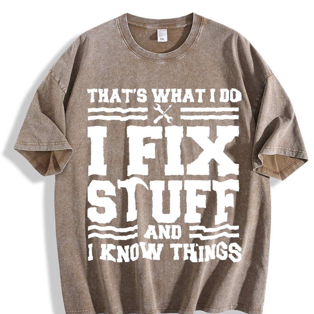 I Fix Stuff 100 Vintage Washed T-Shirt product image 3