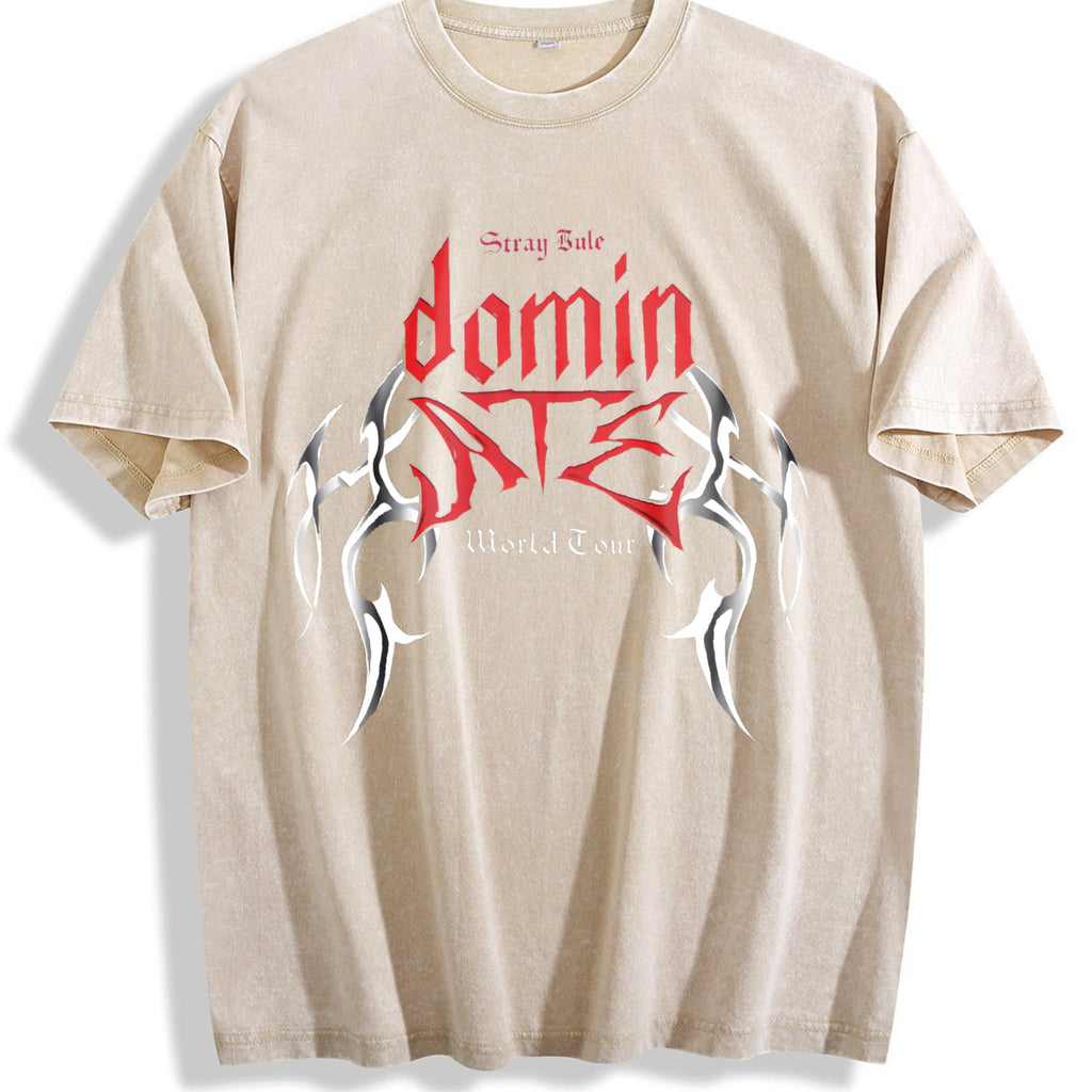 Red Tribal Lettering Vintage Washed T-Shirt product image 1