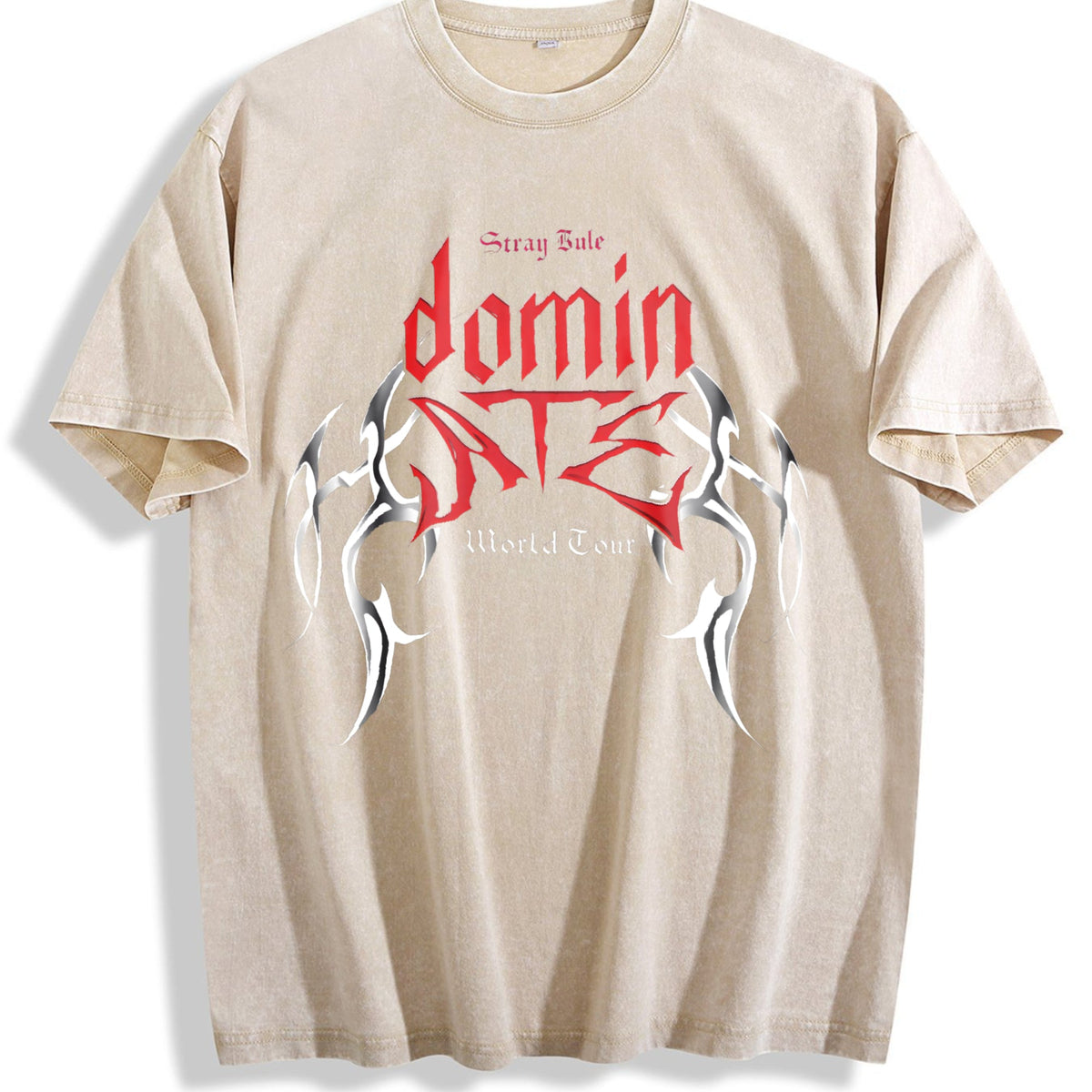 Red Tribal Lettering Vintage Washed T-Shirt product image 1