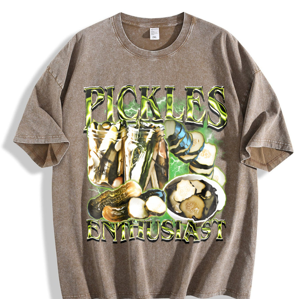 Pickle Enthusiast 90s Vintage Washed T-Shirt product image 3
