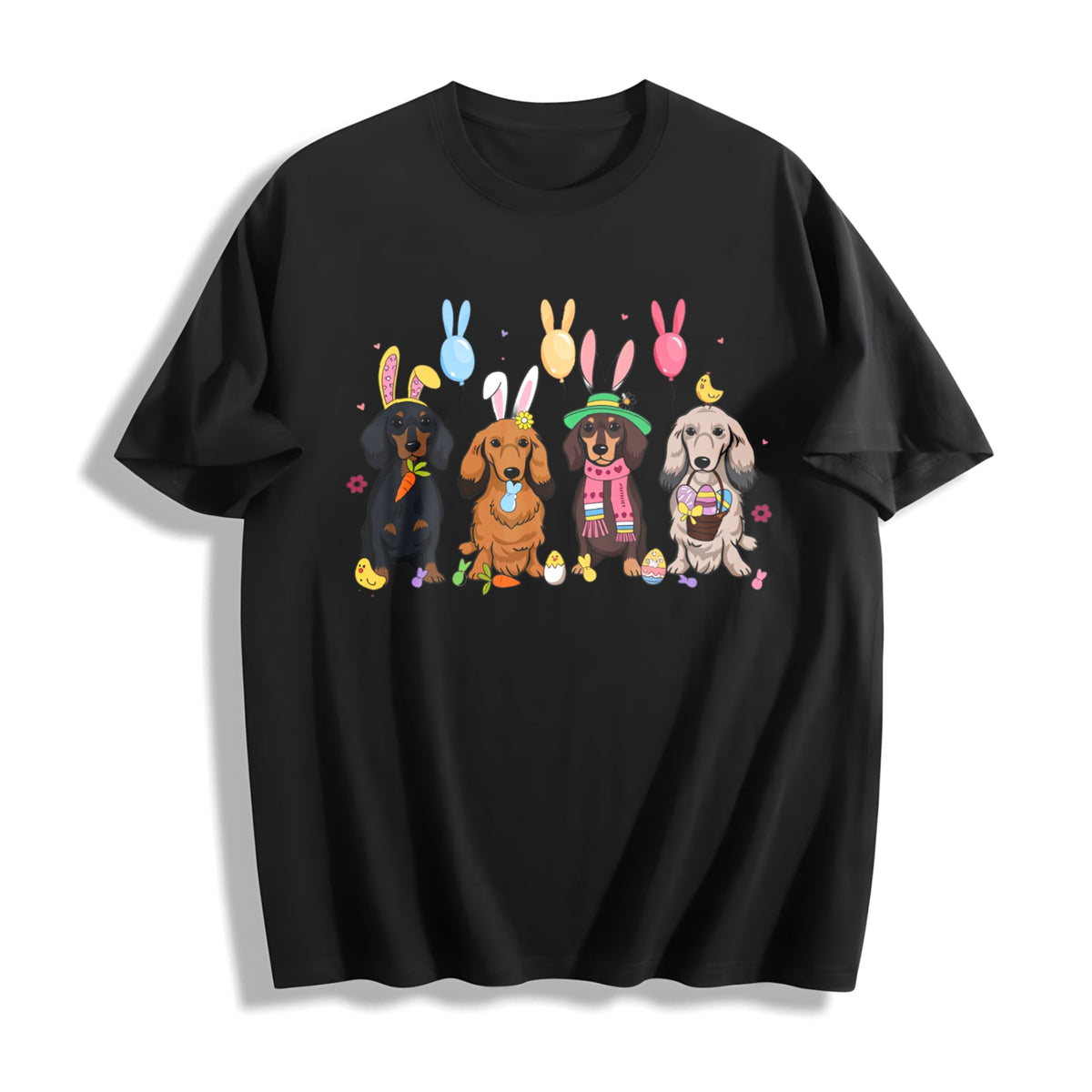 Dachshund With Bunny Ears Cotton T-Shirt product image 1