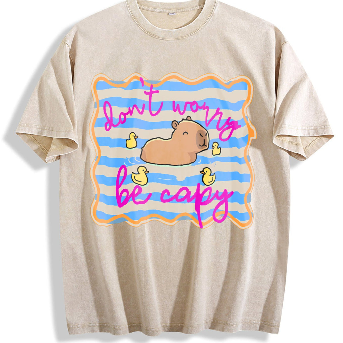 Don't Worry Be Capy Vintage Washed T-Shirt product image 1