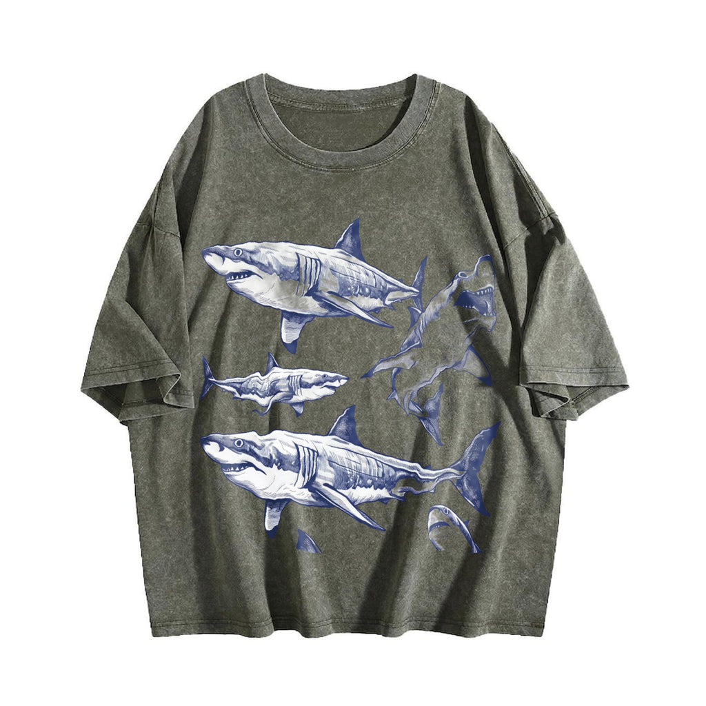 Shark 90s Tattoo Vintage Washed T-Shirt product image 4