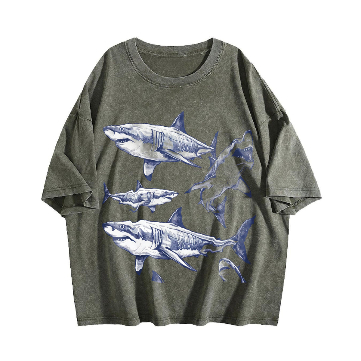 Shark 90s Tattoo Vintage Washed T-Shirt product image 4