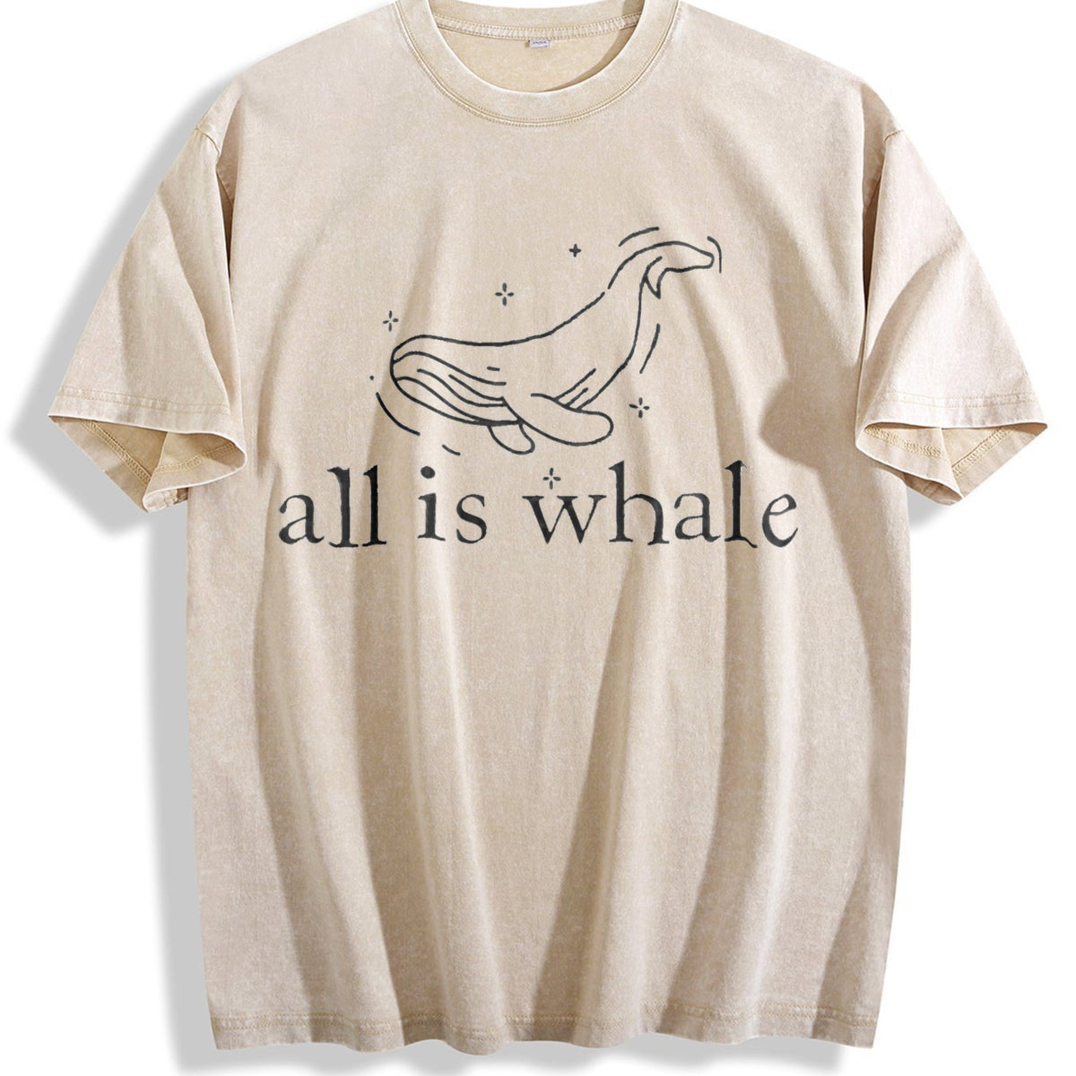 All Are Whale Problems Vintage Washed T-Shirt product image 1