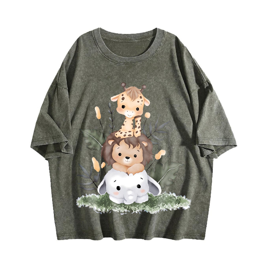 Summer Giraffe Vintage Washed T-Shirt product image 4